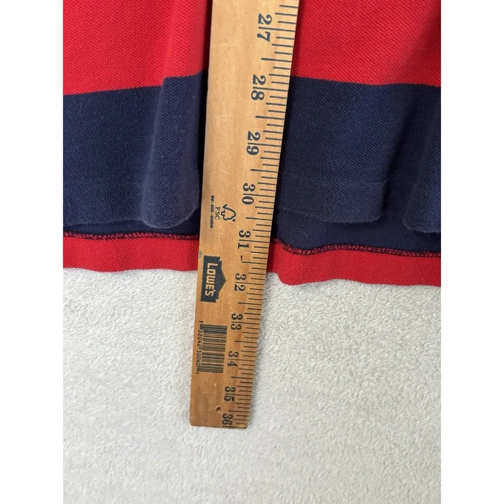Polo Ralph Lauren Men's 2XB Red Navy Stripe Polo Shirt Big Cotton Pony Logo 0795